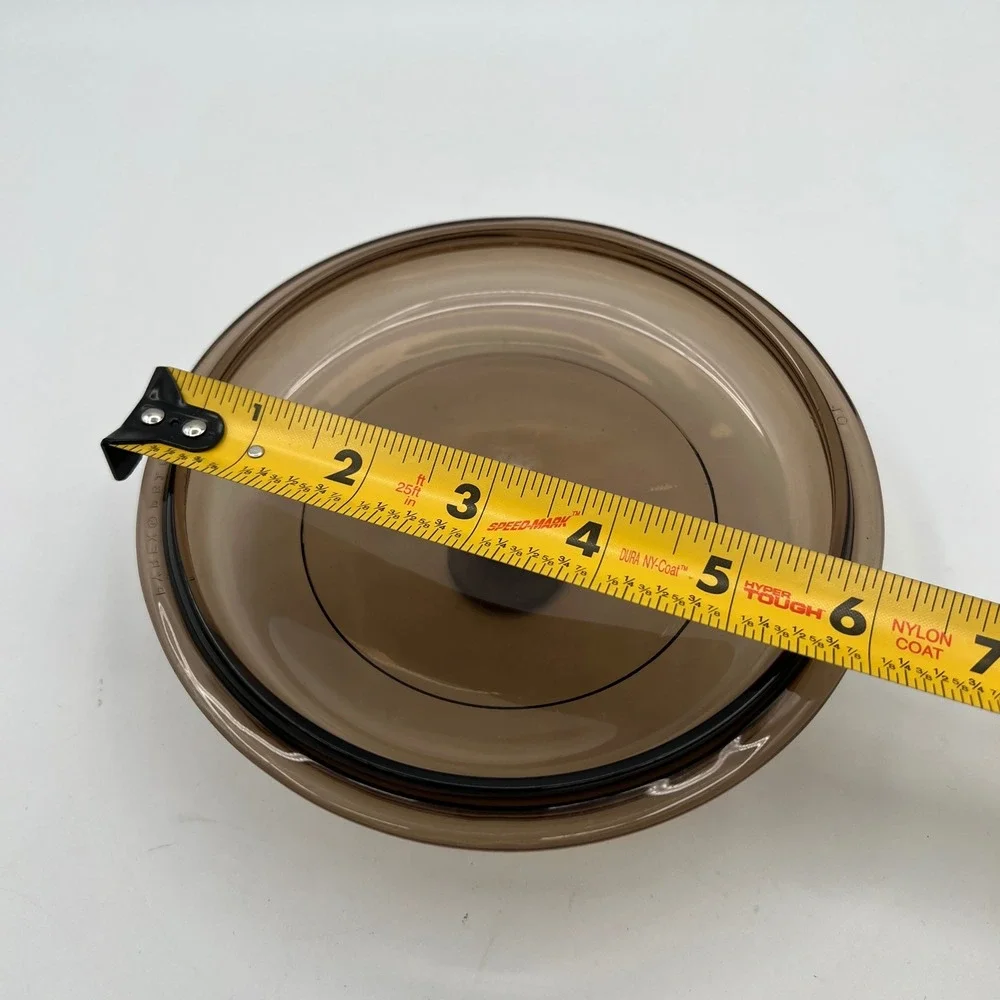 Pyrex Visions Amber Glass Lid P-81-C Replacement 6.25 Inch Brown Smoke Tint